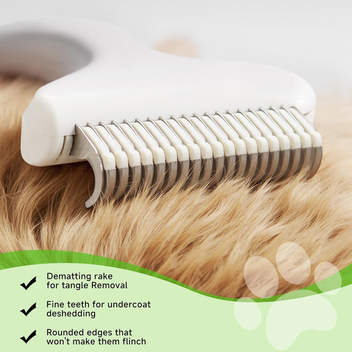 Undercoat Shedding Brush for Dogs & Cats – Professional Deshedding & Dematting Tool – Grooming Comb for Long Hair, German Shepherds & All Pets​