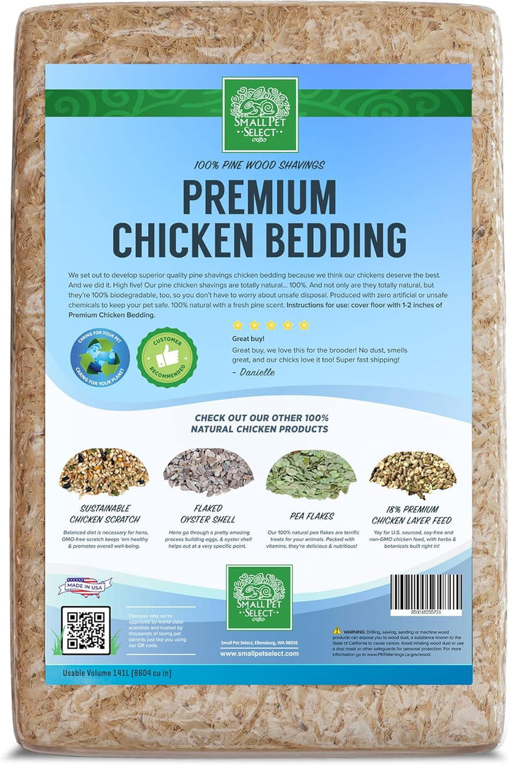 Pine Shavings Chicken Bedding, Chicken Coop Bedding, Wood Shavings, Great for Hen Nesting Boxes and Chick Brooders, 141L