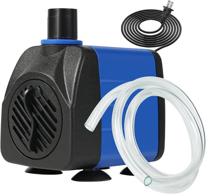 Small Fountain Pump, 80 GPH Mini Submersible Water Pump with 3.3 Ft Tubing, for Aquarium Fish Tank, Pet Water Fountain, Hydroponics, Pond Waterfall
