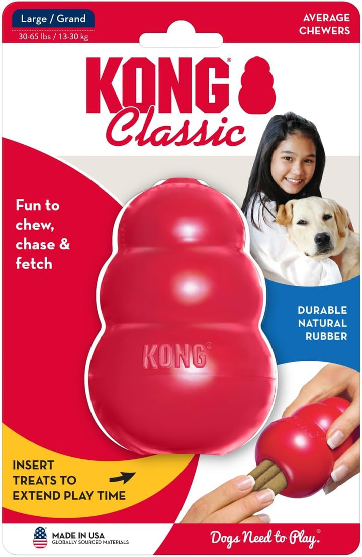 Classic Stuffable Dog Toy - Fetch & Chew Toy for Dogs - Treat-Filling Capabilities & Erratic Bounce for Extended Play Time - Durable Natural Rubber Material - for Large Dogs
