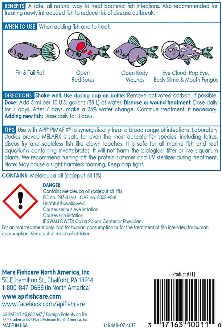 MELAFIX Freshwater Fish Bacterial Infection Remedy 16-Ounce Bottle