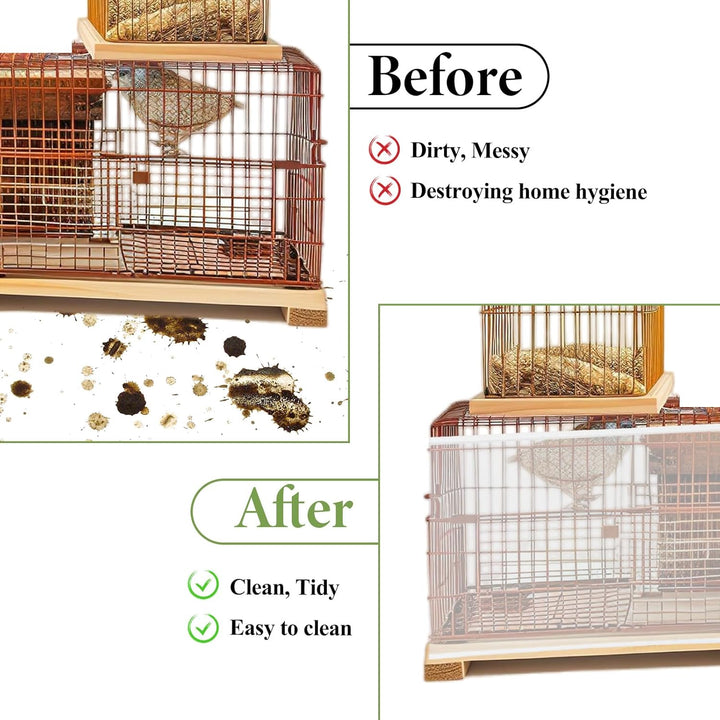 Bird Cage Seed Catcher White Bird Cage Net Cover Adjustable Birds Cages Netting Seed Catcher Stretchy Birds Cages Guard for Parrot Enclosures