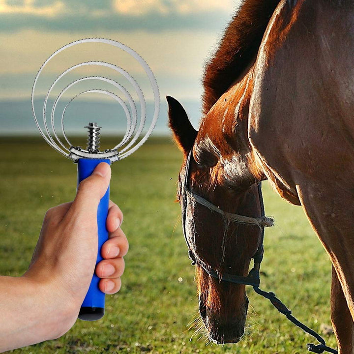 2 Pack Reversible Stainless Steel Curry Comb with Soft Touch Grip