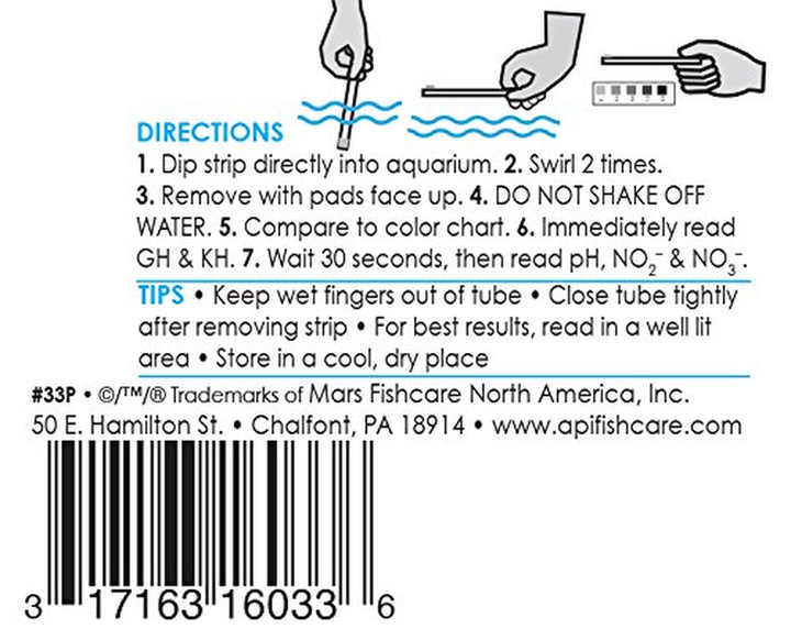 5-IN-1 TEST STRIPS Freshwater and Saltwater Aquarium Test Strips 100-Count Box