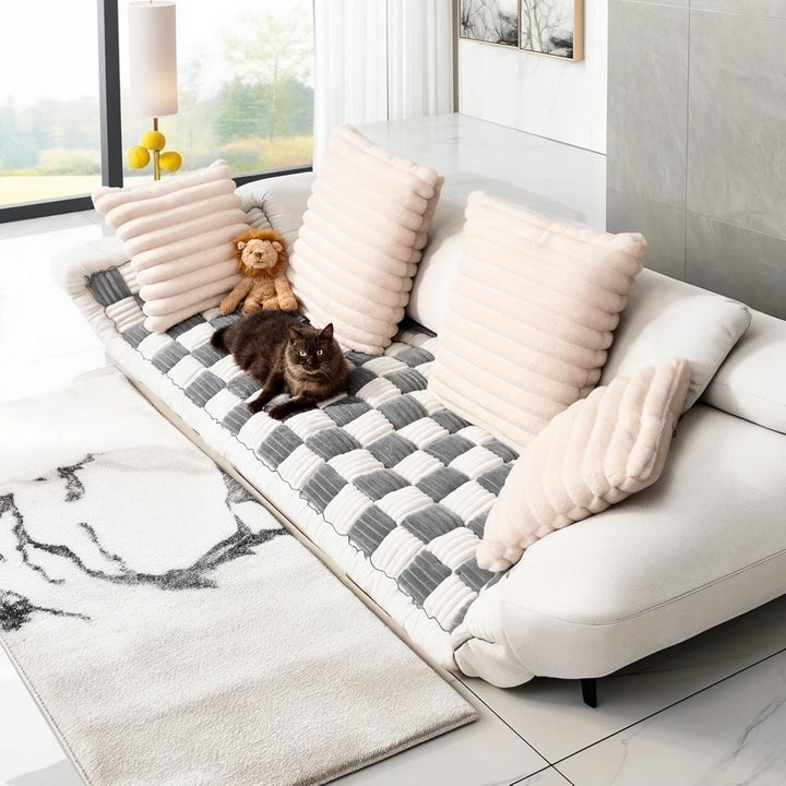 Dog Couch Cover Protector, Couch Covers for Sofa, Velvet Soft, Non Slip, Washable (Grey, 27.6 * 59.1Inch)