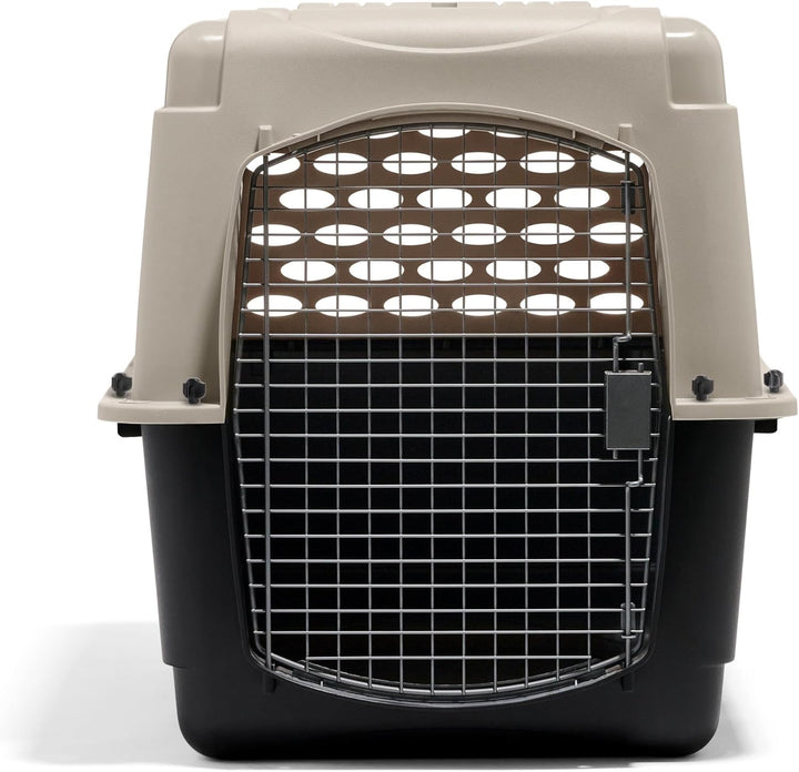 Vari Dog Kennel - Portable Dog Carriers & Crates for Large Dogs, Airline-Friendly, Durable Plastic, Pet Carrier for Home and Travel, 36 Inches, Taupe and Black