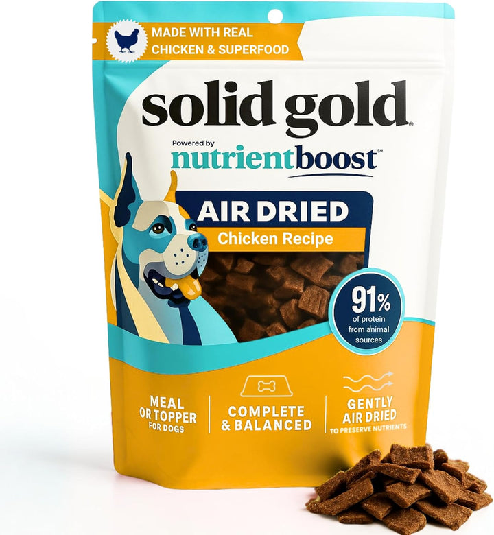 Air Dried Dog Food Toppers for Dry Food - Healthy Dog Treats W/Real Beef & Superfoods - Serve as a Complete Meal, Topper or Treats - Supports Muscle Growth, Immunity & Digestion - 4Oz