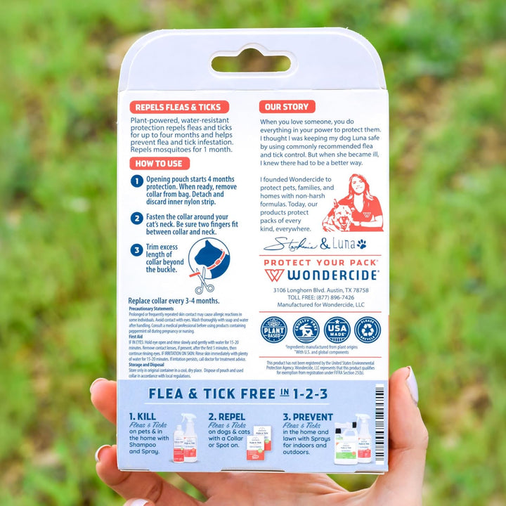 - Flea and Tick Cat Collar - Flea, Tick, and Mosquito Repellent, Prevention for Cats - with Natural Essential Oils - Pet and Family Safe - up to 4 Months Protection