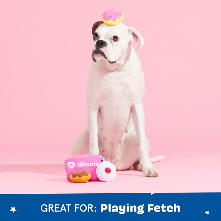 Dog Toys – Barker’S Dozen Donuts Plush 4 in 1 Multi Part Interactive Dog Toy for Dogs & Puppies – Small