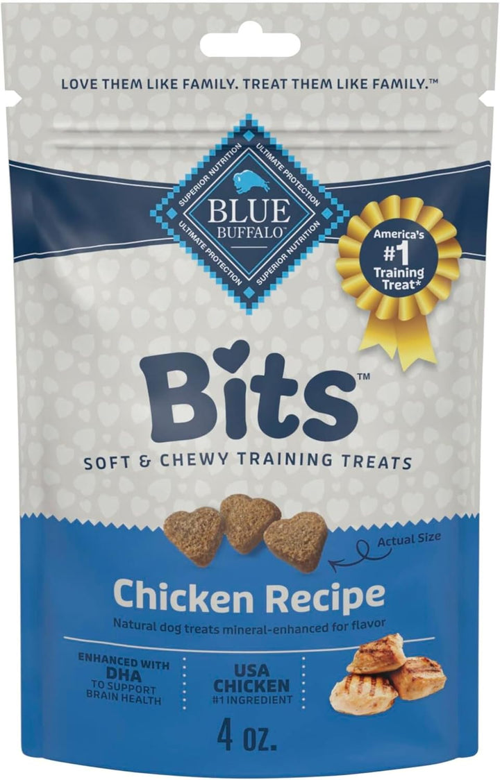 Bits Soft Dog Treats for Training, Made with Natural Ingredients & Enhanced with DHA, Chicken Recipe, 19-Oz Bag