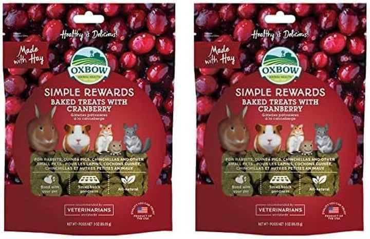 Animal Health Simple Rewards Apple Banana Treats, Timothy Hay Guinea Pig & Bunny Treats, Pet Snack, Made with  Guinea Pig Hay, Made in USA, Timothy for Rabbit, 3 Oz Bag