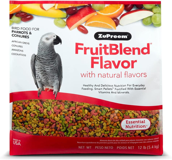 Fruitblend Bird Pellets, Daily Bird Food for Parrot, Conure, Caique, African Grey, Eclectus, Small Cockatoo, Core Nutrition for Medium Large Birds, Parrot Food (ML, 3.5 Lbs)