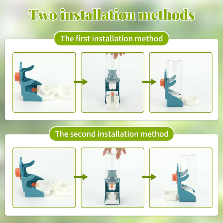 No Mess Bird Water Feeder Dispenser Set Automatic Bird Feeder Transparent Food Container Cage Acrylic Parrot Feeders Accessories for Small Birds Parrot Cockatoo Canary