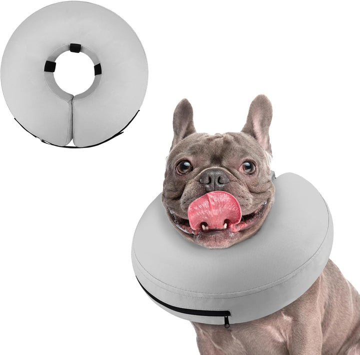 Inflatable Dog Cone Collar Alternative after Surgery, Doggie Neck Donut Collar Recovery Ecollar, Soft Dog Cone for Small Medium Large Dogs