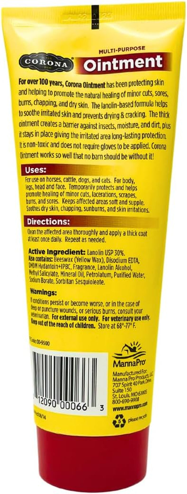 Corona Lanolin-Based Ointment for Horses, Soothes Skin Irritation, 7 Oz – Natural Relief for Equine Skin Care