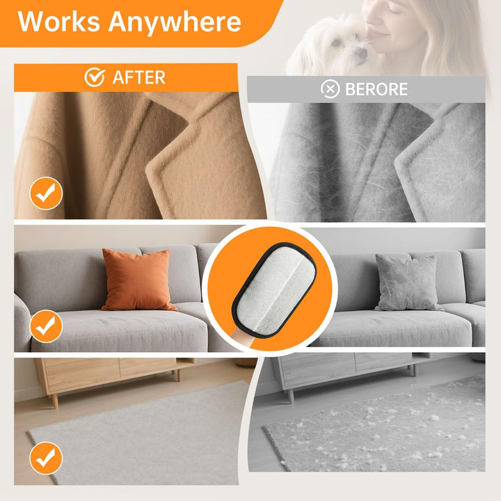 1 Pcs Pet Hair Removal Gloves Brush, Reusable Cat Dog Electrostatic Hair Remover Grooming Glove Tool