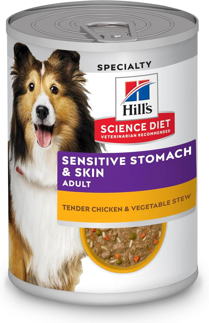 Sensitive Stomach & Skin, Adult 1-6, Stomach & Skin Sensitivity Support, Wet Dog Food, Turkey & Rice Stew, 12.5 Oz Can, Case of 12