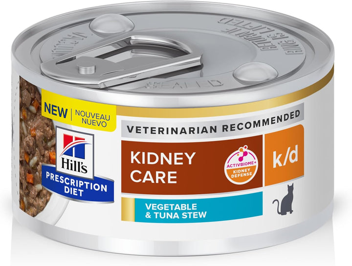 K/D Kidney Care Chicken & Vegetable Stew Wet Cat Food, Veterinary Diet, 2.9 Oz. Cans, 24-Pack