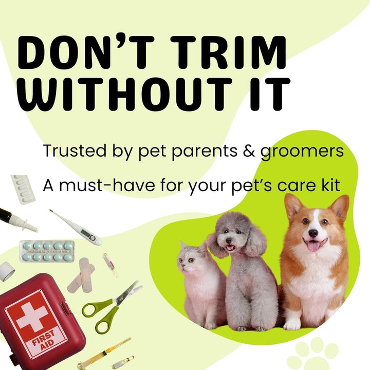 Styptic Powder for Dogs, Cats & Birds (2 Oz) – Fast-Acting Blood Clotting & Bleed Stop Powder for Pet Nail Trims, Clipping & Cuts – Easy-Use Wide Mouth DIP Can – First Aid Grooming Essential