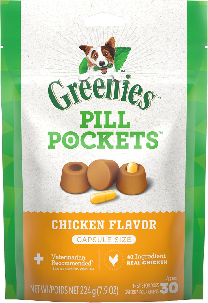 Pill Pockets for Dogs Large Size, Soft Dog Treats, with Real Peanut Butter, 15.8 Oz. Pouch (60 Treats)