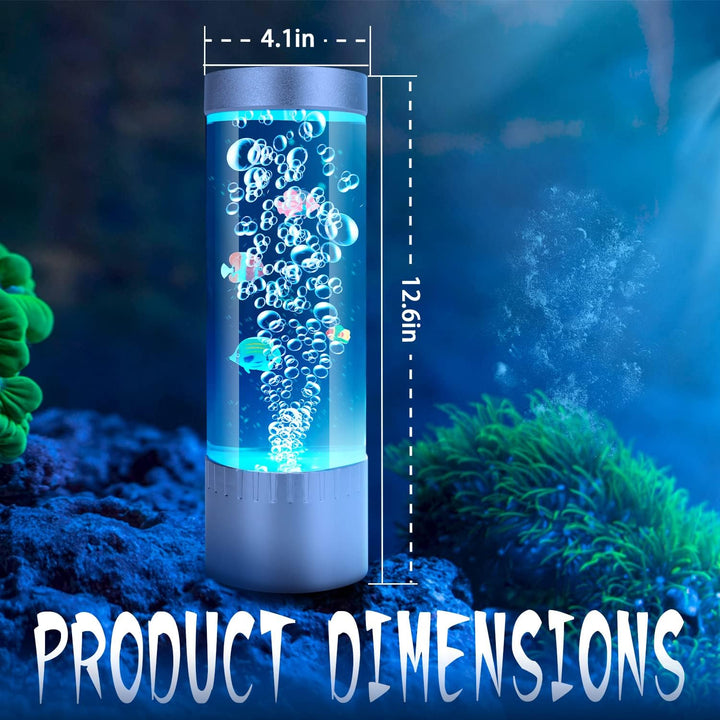 Bubble Fish Lamp, Sensory Bubble Tube Lamp, Artificial Fish Tank with Moving Fish, to Light up Your Life like a Lamp, Fish Tank Light and Aquarium Lamp, Excellent Gift for Kids & Adults