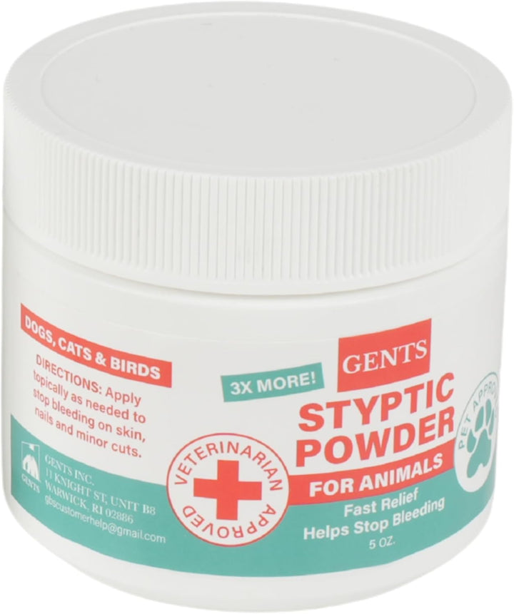 5 Oz Styptic Powder for Dogs, Cats & Birds Stops Bleeding– Quick Blood Clotting for Nail Clipping, Minor Cuts, Tail Docking & Wing Clipping – Pet First Aid Hemostatic Powder with Sealed Top & Scoop