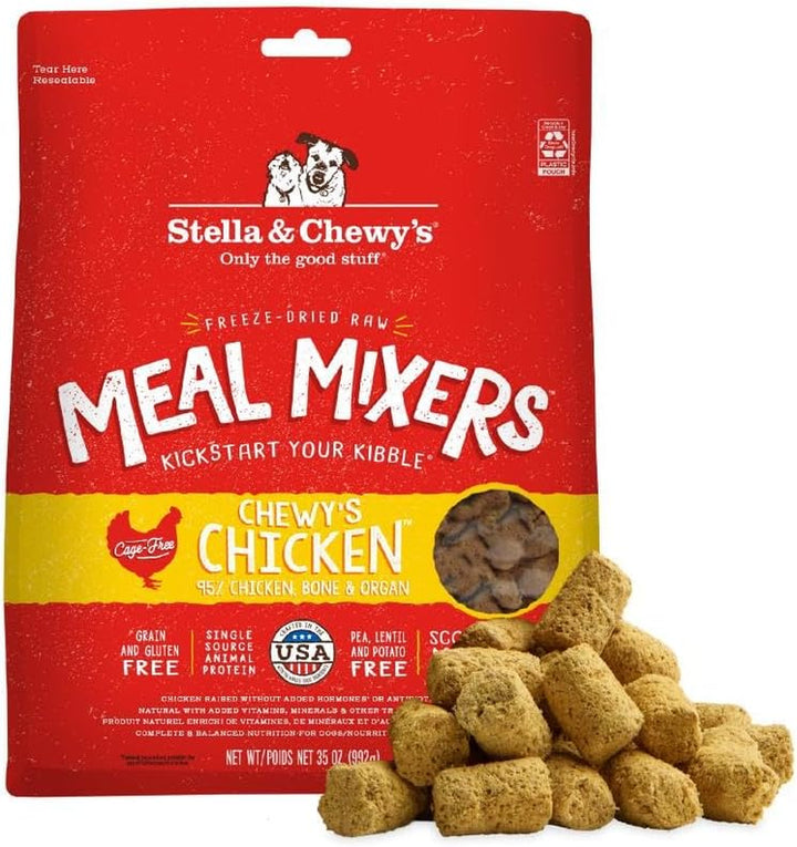 Freeze-Dried Raw Chicken Meal Mixers- Dog Food Topper and Mixer - Made with 95% Cage-Free Chicken, Organs & Bone - Perfect for Picky Eaters - Grain-Free - 3.5Oz
