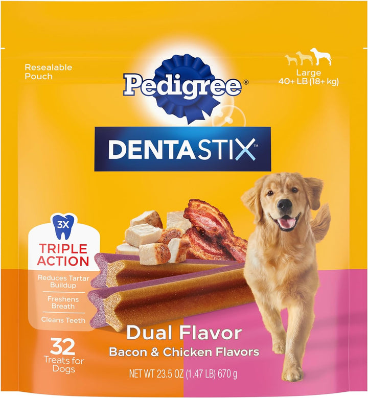 Dentastix Large Breed Dog Treats, Original, Beef & Fresh Flavor, 2.73 Lb. Variety Pack (51 Treats)