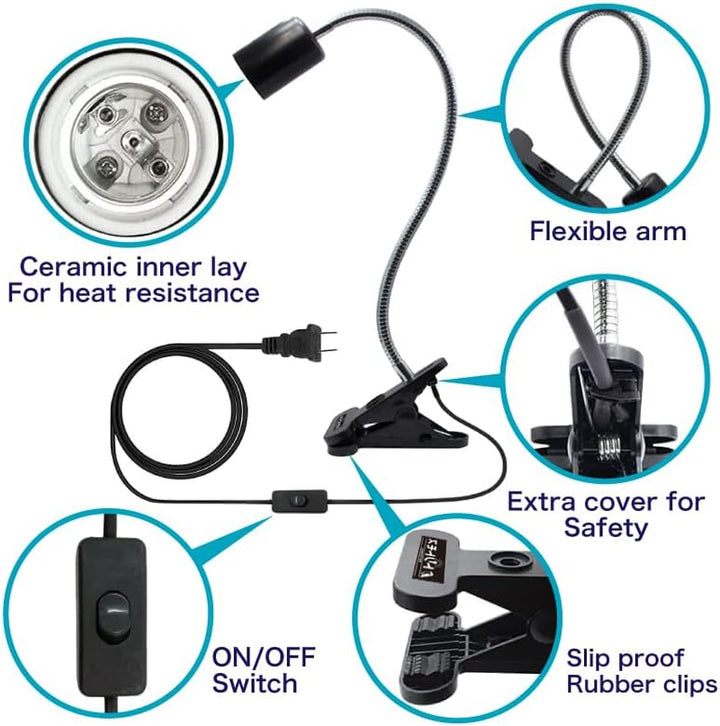 TORITOMOSU Bird Cage UVB Light Combo Kit, Aviansun Lamp 2.4% UVB UVA 20W Compact Fluorescent Bulb for All Kinds Captive Birds