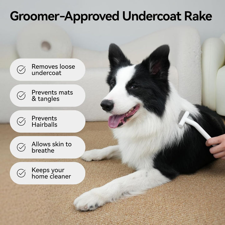 Undercoat Rake for Cats & Small/Medium Dogs – Deshedding Brush & Dematting Comb for Double-Coated Pets with Long or Short Hair, Matted Fur – Grooming Tool for Kitten, Puppy, Rabbit and Horse