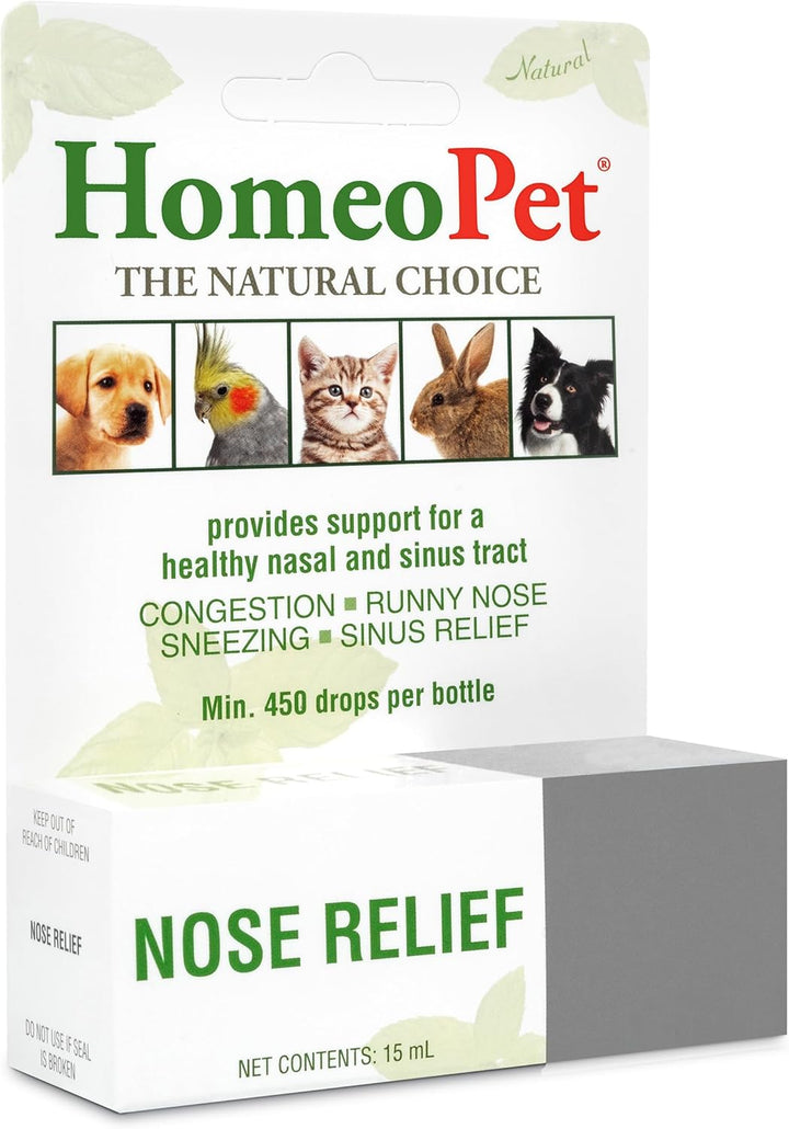 Nose Relief, Safe and Natural Sinus Supplement for Cats, Dogs, and Other Small Animals, 15 Milliliters