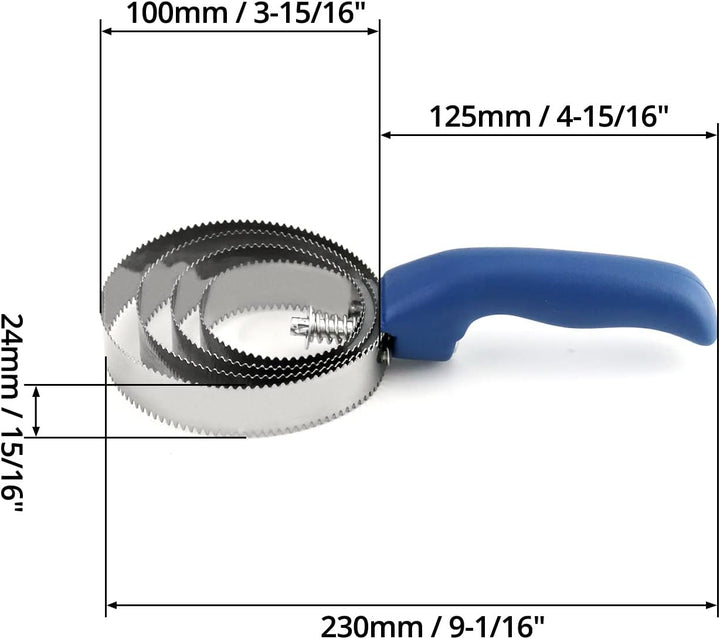 Double Sided Curry Comb, 2 Pack 4 Rings Stainless Steel Curry Comb with Soft Touch Grip, Blue