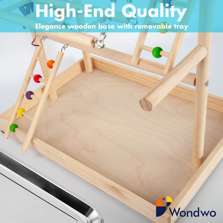 Parrot Playground Large 4 Layers - Small Bird Playground Parakeet Play Stand Bird Gym Parrots Playpen Play Playstand Parrot Tree for Cockatiel Lovebirds Conure Cockatoos Finch Budgies