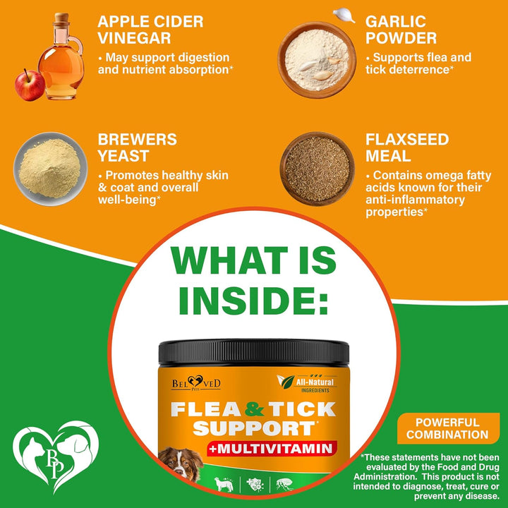 Flea and Tick Prevention Chewable Pills for Dogs - Revolution Oral Flea Treatment for Pets & Complex Multivitamin -Natural Pest Control & Defense Chews - Small Tablets Made in USA (10 Oz)