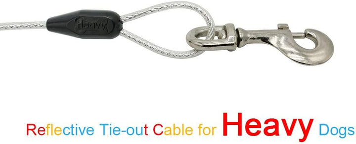 30Ft Reflective Tie-Out Cable for Heavy Dogs up to 125 Pounds