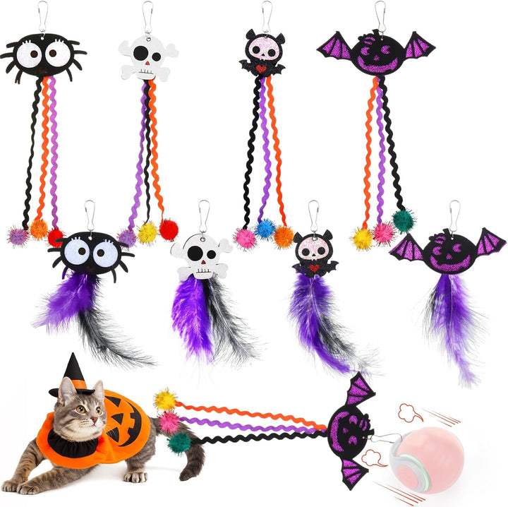 Interactive Cat Toy Ball - Automatic Interactive Cat Toys for Indoor Cats with 3 Tails, 2 Speeds Rechargeable Cat Enrichment Toys for Small/Medium/Large Cats to Keep Them Busy(Blue)