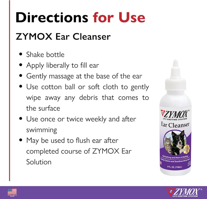 Ear Cleanser Solution for Dogs and Cats, 4Oz