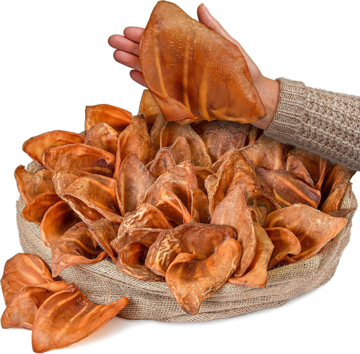 Pig Ears for Dogs (100 Count) | Single Ingredient Dog Chews | Healthy Pig Ears | Natural Treats | Rawhide Alternative | Healthy Treats for All Dogs