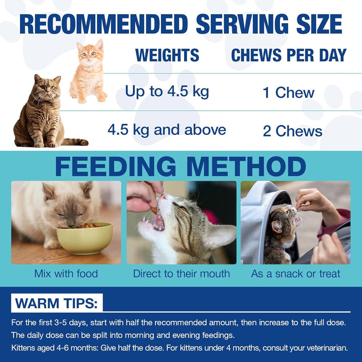 Flea and Tick Prevention for Cats Chewable, Natural Cat Flea Treatment, Oral Kitten Cat Flea & Tick Control, Flea Pills Supplement with Vitamins Support Immune, Skin & Coat, 200 Soft Chews (Chicken)