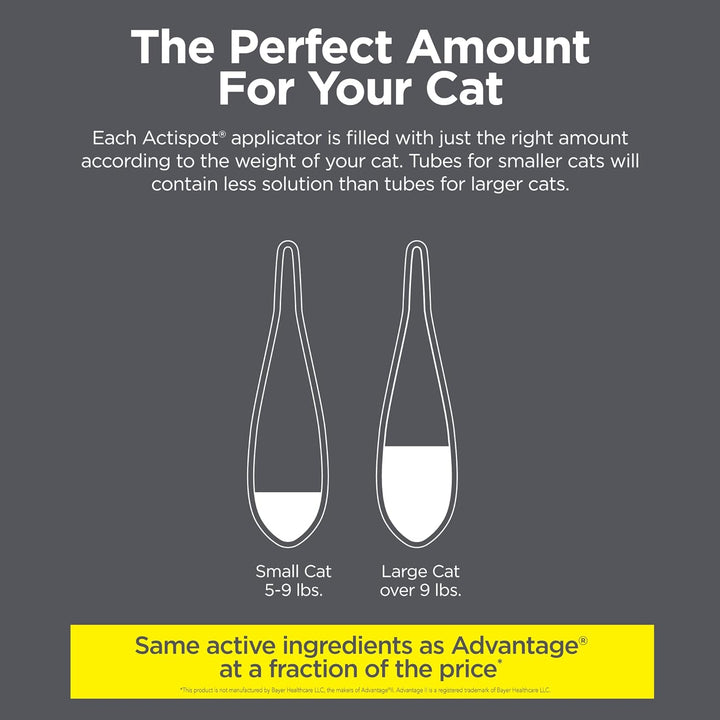 Actispot II Flea Treatment for Large Cats 9+ Lbs | 6 Doses | Powerful Prevention and Control