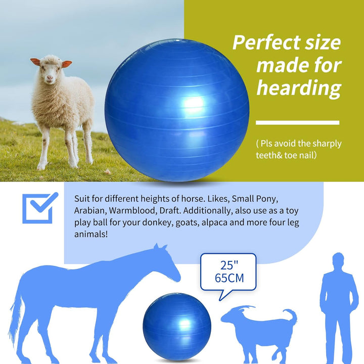 17 Inch Horse Play Balls Anti-Burst Herding Ball for Horse Mega Equine Ball for Play Training Horses Soccer Balls