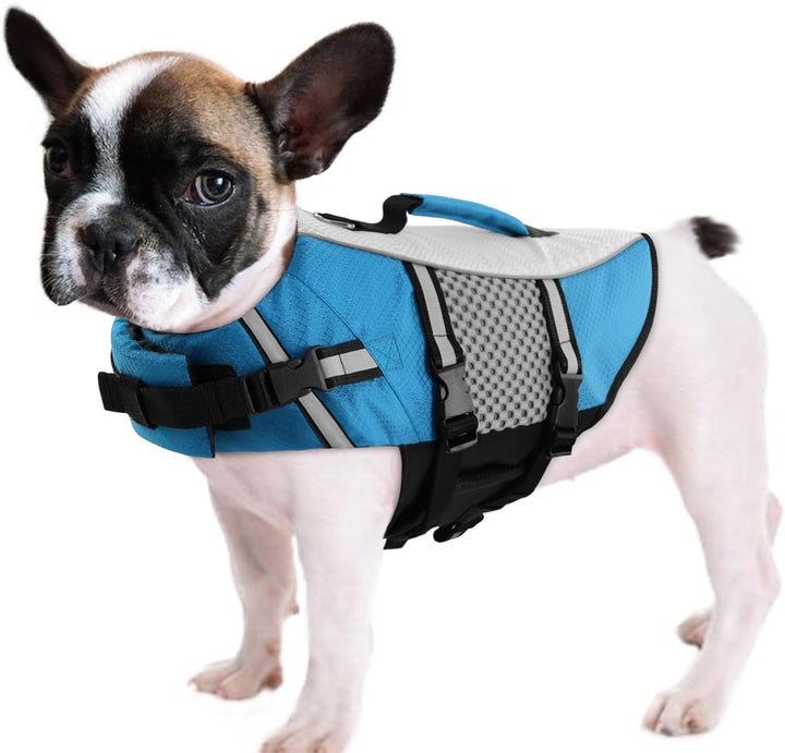 Dog Life Jacket Swimming Vest Small Medium Dogs Neoprene Life Vest Lightweight Reflective Dog Lifesaver for Boating Kayaking Yellow,M