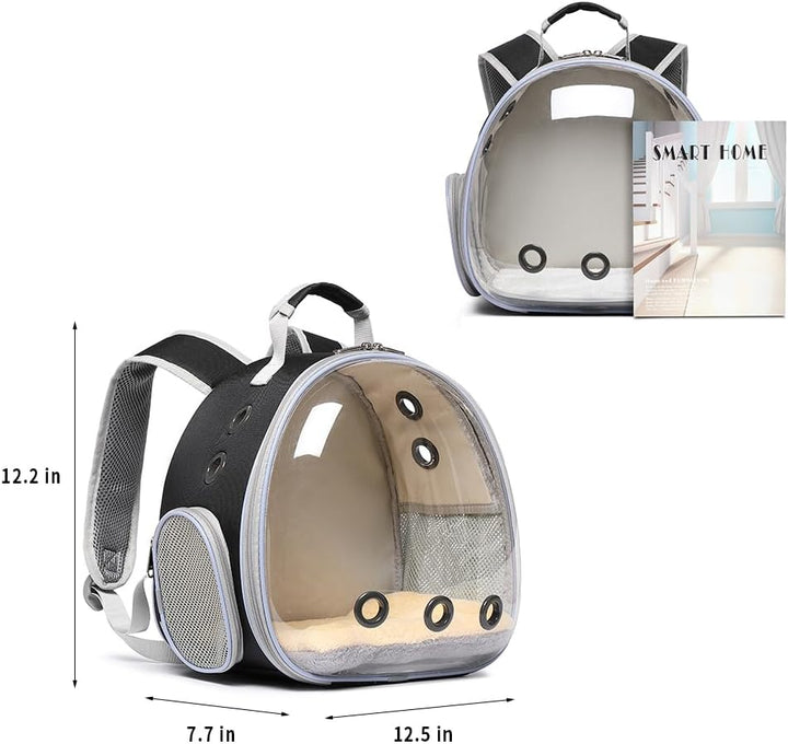 Bunny Carrier, Guinea Pig Carrier,Small Animal Carrier Backpack for Rabbit,Bearded Dragon, Lizard,Hamster,Kitten. Breathable Pet Travel Cage Bag Perfect for Vet Visits & Outdoor Adventures (Black)