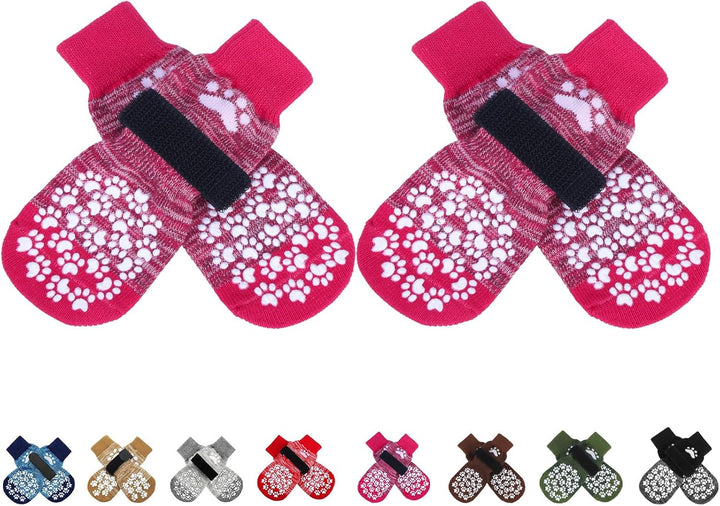 anti Slip Dog Socks to Prevent Licking Paws, Dog Shoes for Hot Pavement, Dog Booties for Small Medium Large Senior Dogs, Traction Control Boots & Paw Protectors for Hardwood Floors