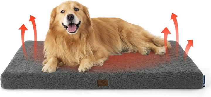 Dog Beds Large Sized Dog - Comfy Flat Pet Beds with Removable Washable Cover, Orthopedic Egg Crate Foam Puppy Mat, Suitable for Pet up to 65 Lbs