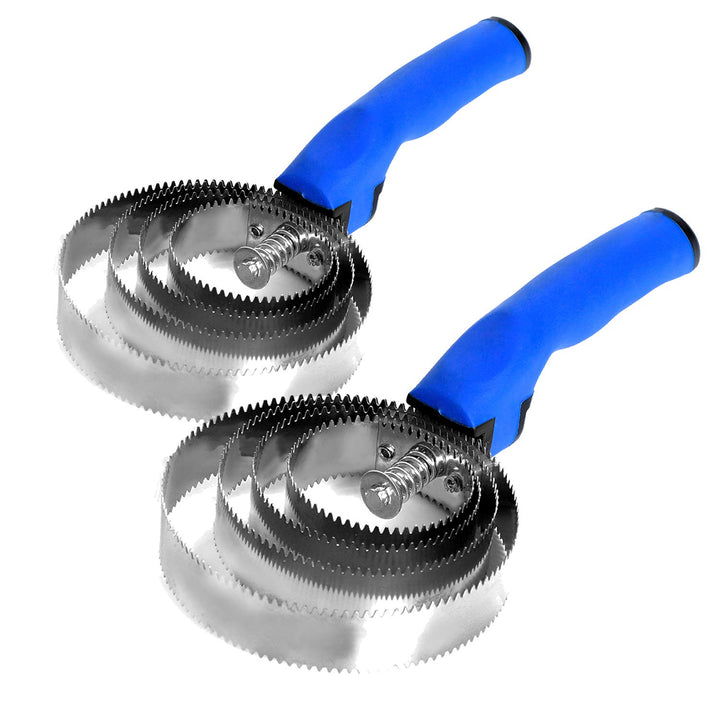 2 Pack Reversible Stainless Steel Curry Comb with Soft Touch Grip