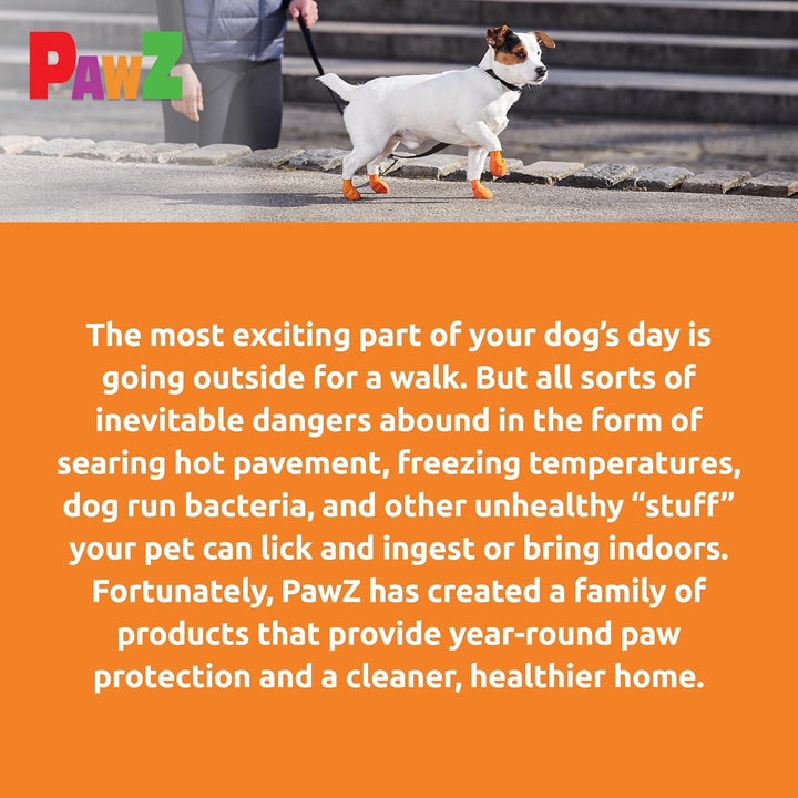 Pawz Rubber Dog Boots for Paws up to 2", 12 Pack - All-Weather Booties for Hot Pavement, Snow, Mud, and Rain - Waterproof, anti Slip Dog Socks - X-Small, Black