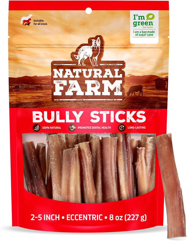 Odor-Free Bully Sticks (6 Inch, 25 Pack), 1.3 Lb. Bag, Fully Digestible 100% Beef Pizzle Chews, Grass-Fed, Non-Gmo, Grain-Free, Natural Long-Lasting Chews for Small & Large Dogs