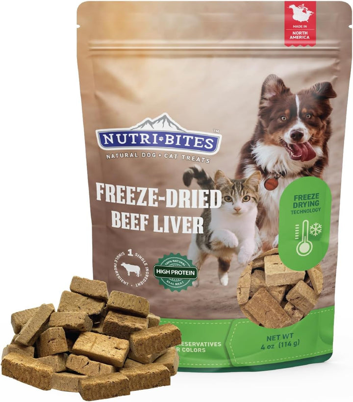 Freeze Dried Beef Liver Dog & Cat Treats | Healthy Pet Training Treats or Food Topper | All Natural, Single Ingredient, High Protein | Premium Bulk Value Pack, 17.6 Oz