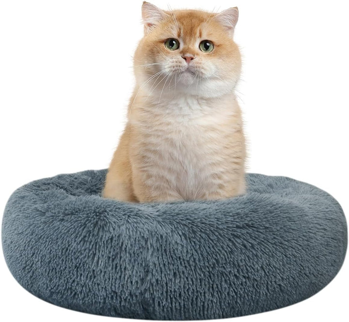 Dog Bed for Small Medium Large Dogs Cats, 20 Inch Calming Washable-Round Cozy Soft Pet Bed for Puppy and Kitten with Slip-Resistant Bottom